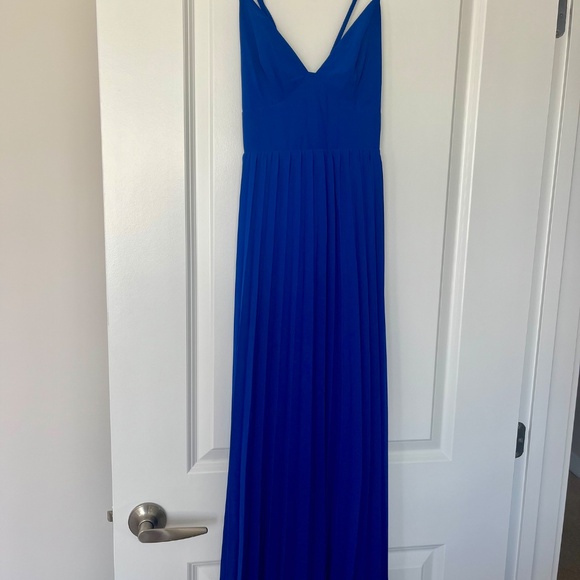 Lulus Perfectly Passionate royal blue chiffon midi dress- Women’s XS - Picture 2 of 5